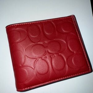 Red Embossed Leather Wallet